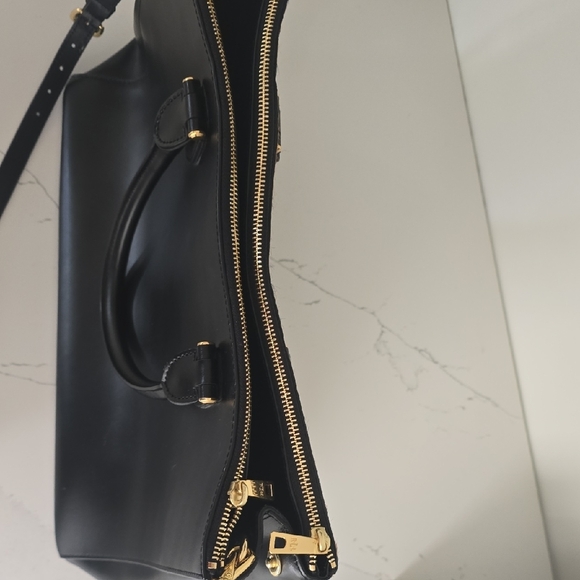 Ralph Lauren Leopard Print Satchel - Black and Tan - Picture 4 of 9